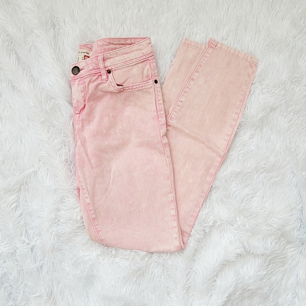 Pink Faded Skinny Jeans